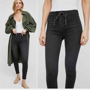 Free people lace up front Jeans